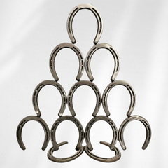 Horseshoe Christmas Tree – Handmade Metal Holiday Tree – Rustic Steel Horseshoe Decor – Farmhouse Winter Centerpiece