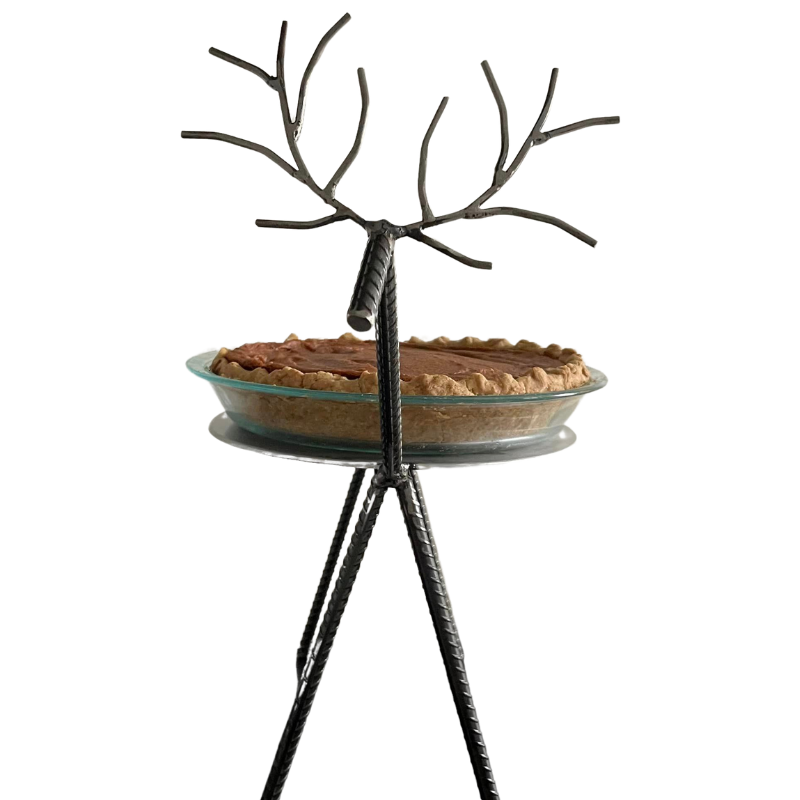 Metal Reindeer Stand – Functional Christmas Decor – Handmade Steel Reindeer Plant Stand & Holiday Display Table – Indoor/Outdoor Festive Accent