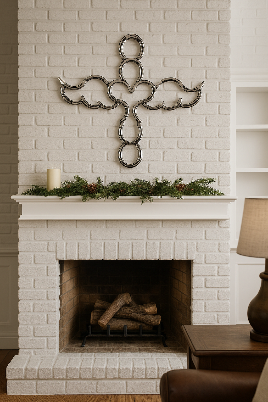 Angel Horseshoe Cross – Handmade Metal Cross with Wings – Steel Horseshoe Angel Wall Art – Faith-Inspired Farmhouse Decor – Christian Gift