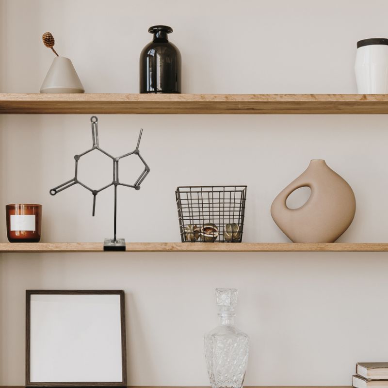 Chocolate Molecule Desktop Sculpture – Handmade Metal Chocolate Molecule Art – Science Decor for Kitchen, Office, or Gift – Chocolate Lover Desk Ornament