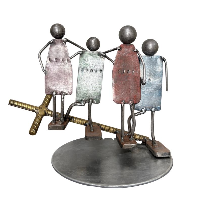 Metal Faith Family Sculpture