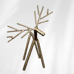 Painted Rebar Reindeer Metal Art Sculpture – Handmade Christmas Tabletop Decor – Industrial Holiday Centerpiece – Metal & Manna Rebar Reindeer Gold #3