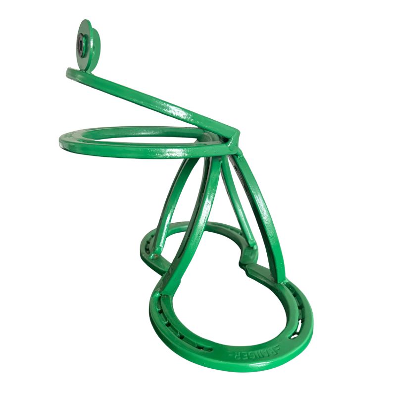 Meadow Green Horseshoe Frog – Handmade Metal Frog Sculpture – Upcycled Horseshoe Art – Rustic Farmhouse Garden Decor – Outdoor Yard Art