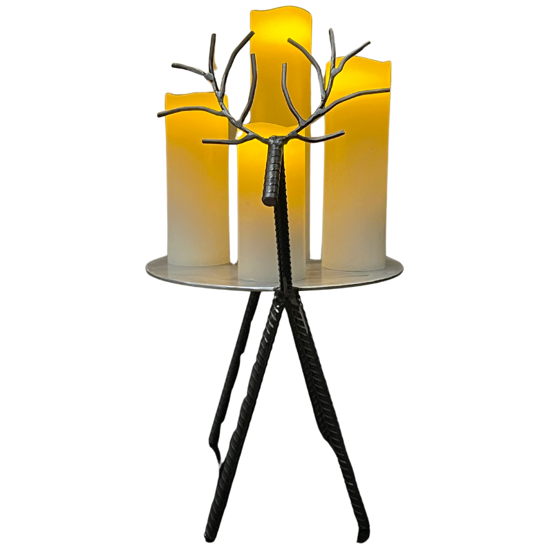 Metal Reindeer Stand – Functional Christmas Decor – Handmade Steel Reindeer Plant Stand & Holiday Display Table – Indoor/Outdoor Festive Accent