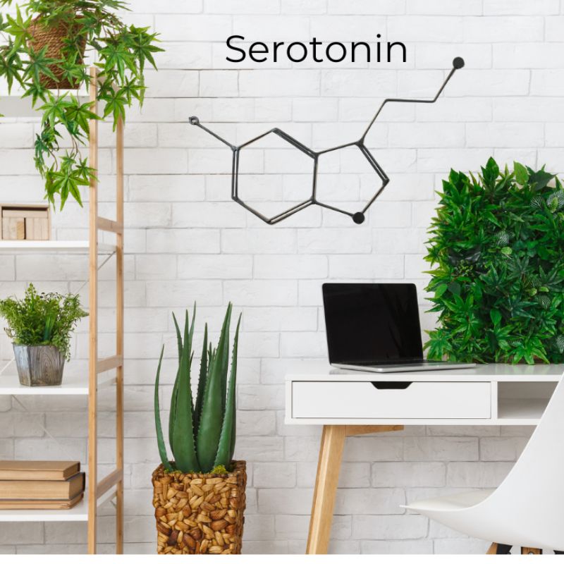 Serotonin Molecule Wall Art – Handmade Metal Serotonin Chemistry Decor – Happiness Molecule Wall Hanging for Bedroom, Office, or Self-Care Space