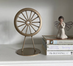 Metal Wagon Wheel Sculpture
