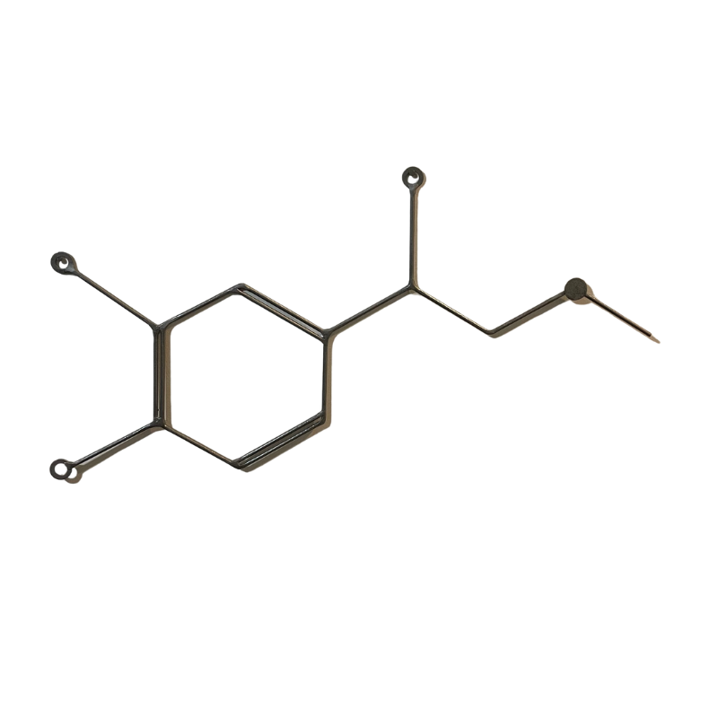 Adrenaline Molecule Metal Wall Art – Handmade Steel Science Decor – Chemical Structure Art for Home, Office & Gifts