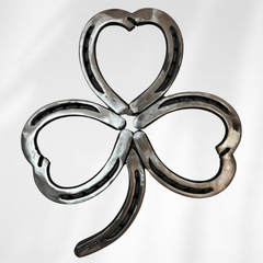 Horseshoe Shamrock Wall Art – Handmade Metal Wall Décor – Steel Shamrock Home Accent – Lucky Shamrock Wall Decoration