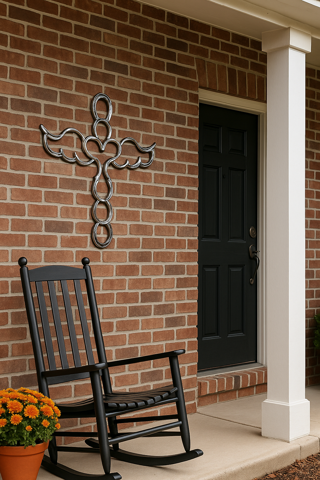 Angel Horseshoe Cross – Handmade Metal Cross with Wings – Steel Horseshoe Angel Wall Art – Faith-Inspired Farmhouse Decor – Christian Gift