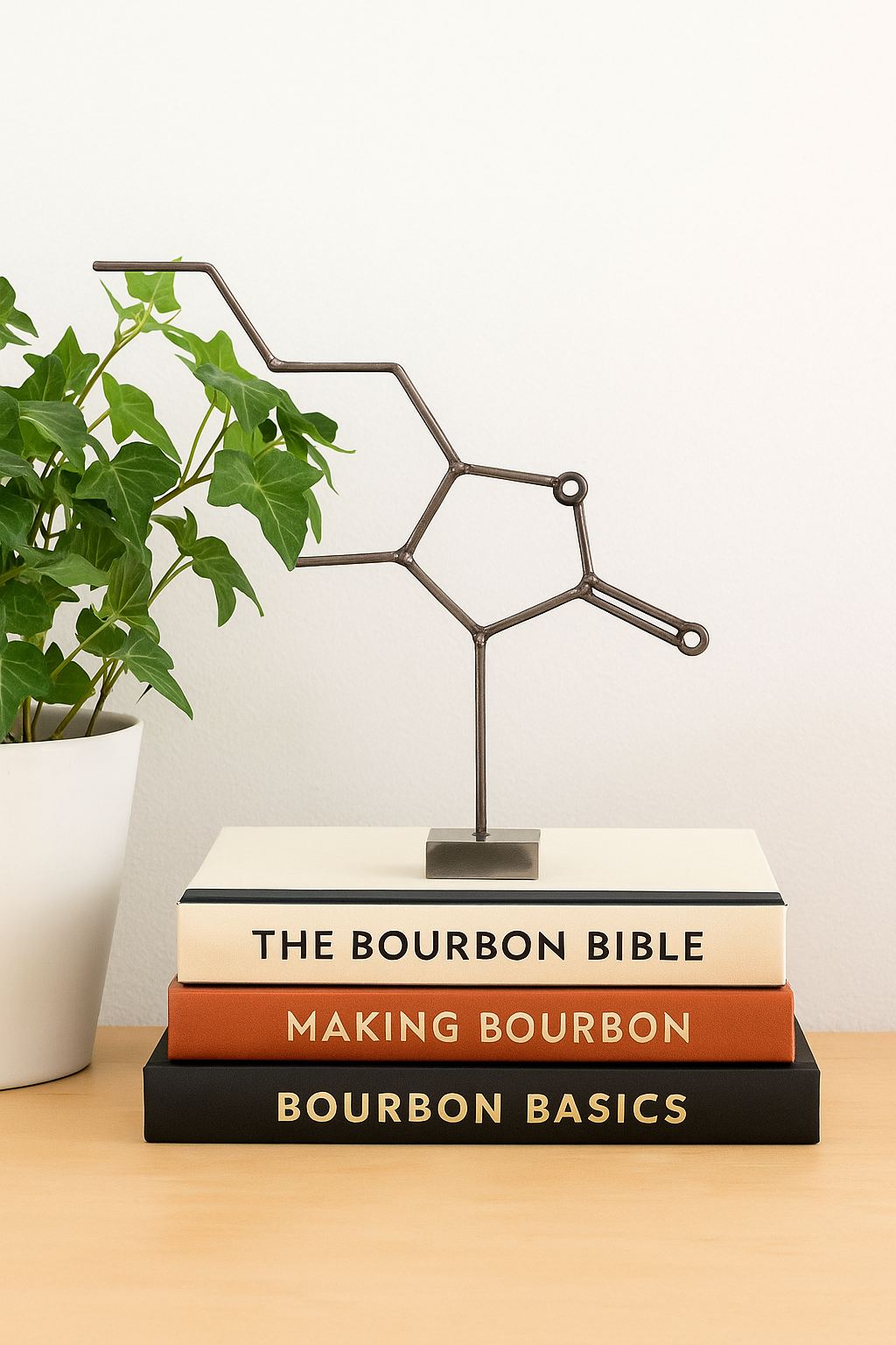 Bourbon Molecule Sculpture – Handmade Metal Bourbon Decor – Whiskey Lover Gift – Distillery Bar Art – Modern Industrial Tabletop Sculpture