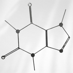 Caffeine Molecule Wall Art – Handmade Metal Coffee Molecule Decor – Modern Chemistry Wall Hanging for Kitchen, Coffee Bar, or Office
