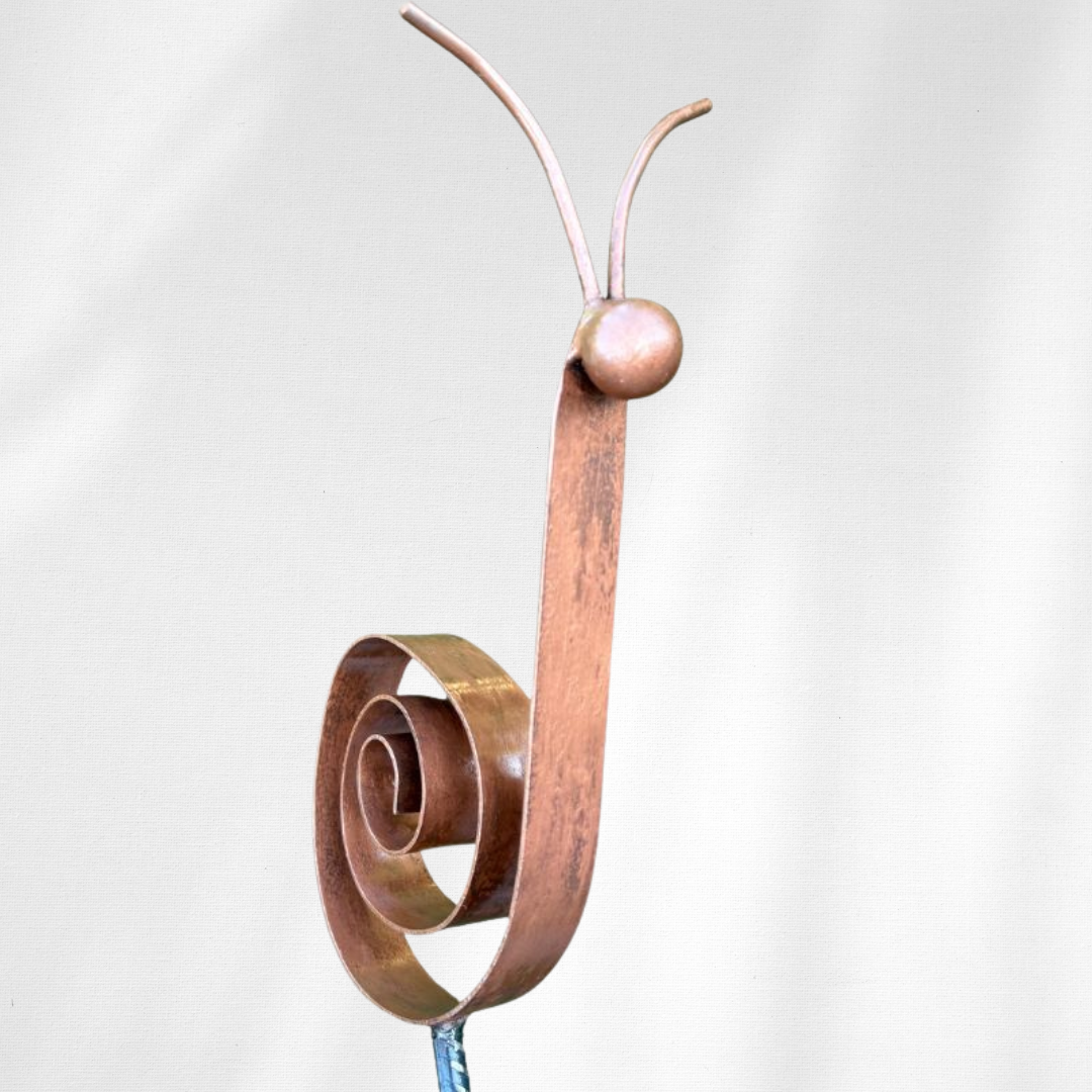 Copper Metal Snail Garden Art – Handmade Outdoor Yard Decor