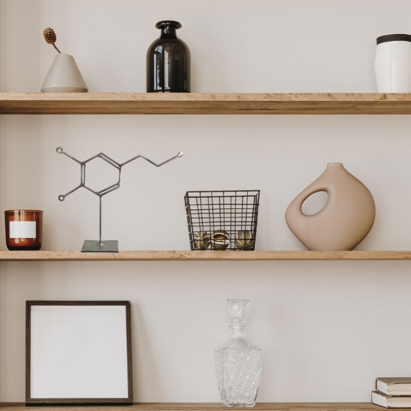 Dopamine Molecule Sculpture – Handmade Metal Dopamine Decor – Happiness Chemistry Art – Modern Industrial Desk & Shelf Sculpture – Gift for Science Lovers