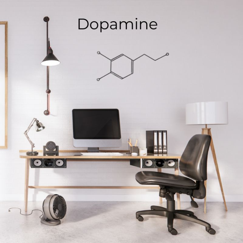 Dopamine Molecule Wall Art – Handmade Metal Dopamine Chemistry Decor – Happiness Molecule Wall Hanging for Office, Living Room, or Gift