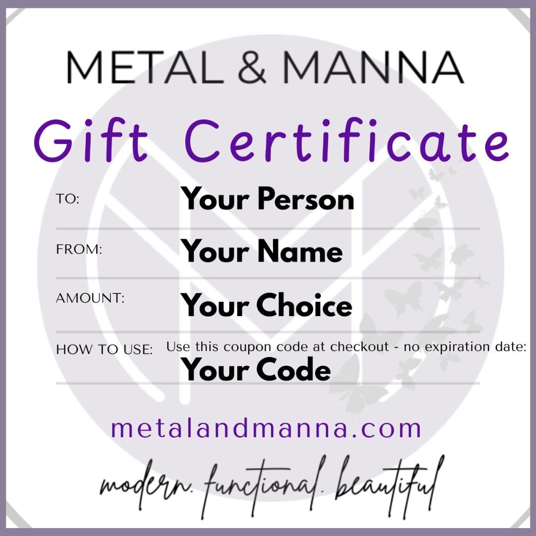 Metal & Manna Gift Card – Handcrafted Metal Art Gift Certificate