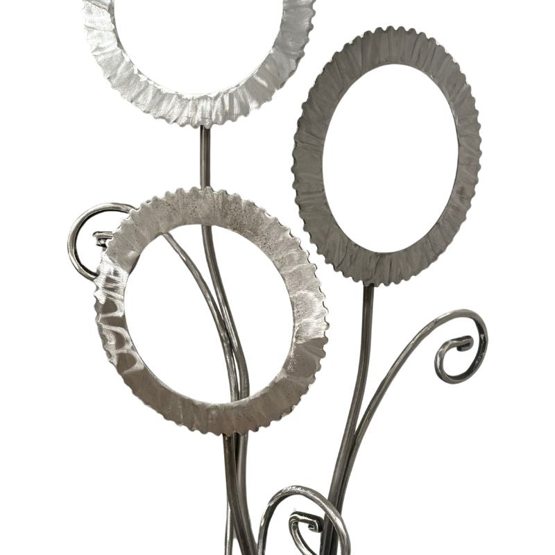 Upcycled Metal Flower Bouquet Sculpture – Handmade Recycled Steel Garden Art, One-of-a-Kind Industrial Flower Decor
