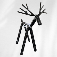 Painted Rebar Reindeer Metal Art Sculpture – Handmade Christmas Tabletop Decor – Industrial Holiday Centerpiece – Metal & Manna Rebar Reindeer #1
