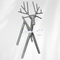 Painted Rebar Reindeer Metal Art Sculpture – Handmade Christmas Tabletop Decor – Industrial Holiday Centerpiece – Metal & Manna Rebar Reindeer #6