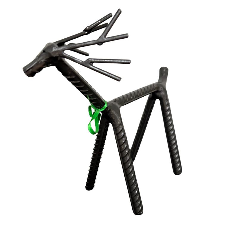 Painted Rebar Reindeer Metal Art Sculpture – Handmade Christmas Tabletop Decor – Industrial Holiday Centerpiece – Metal & Manna Rebar Reindeer #7
