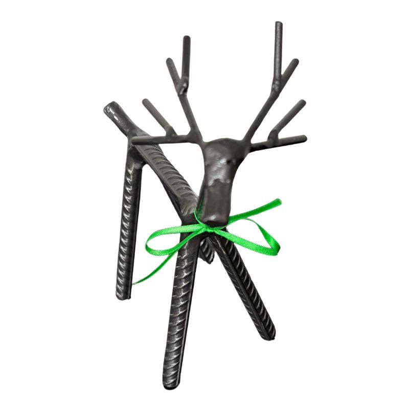 Painted Rebar Reindeer Metal Art Sculpture – Handmade Christmas Tabletop Decor – Industrial Holiday Centerpiece – Metal & Manna Rebar Reindeer #7
