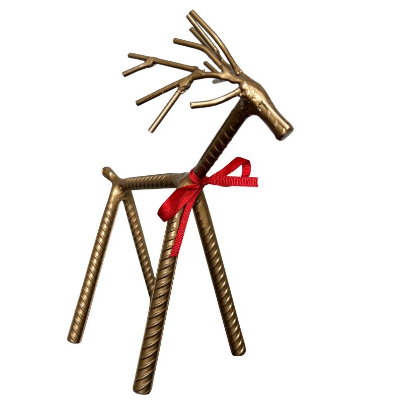 Painted Rebar Reindeer Metal Art Sculpture – Handmade Christmas Tabletop Decor – Industrial Holiday Centerpiece – Metal & Manna Rebar Reindeer #4