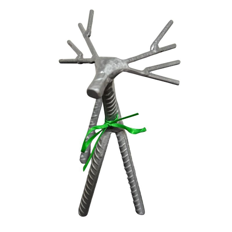 Painted Rebar Reindeer Metal Art Sculpture – Handmade Christmas Tabletop Decor – Industrial Holiday Centerpiece – Metal & Manna Rebar Reindeer #5