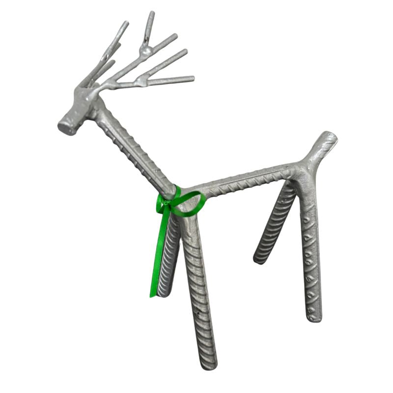 Painted Rebar Reindeer Metal Art Sculpture – Handmade Christmas Tabletop Decor – Industrial Holiday Centerpiece – Metal & Manna Rebar Reindeer #8