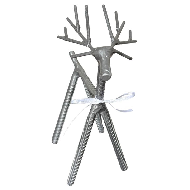 Painted Rebar Reindeer Metal Art Sculpture – Handmade Christmas Tabletop Decor – Industrial Holiday Centerpiece – Metal & Manna Rebar Reindeer #6