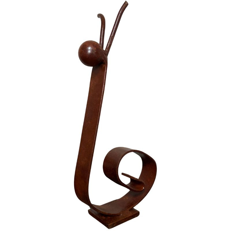 Rustic Metal Snail Sculpture – Handcrafted Tabletop Garden-Inspired Art in Weathered Rust Finish - 1