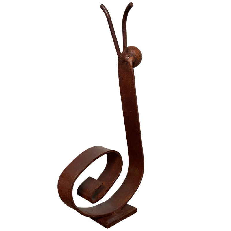 Rustic Metal Snail Sculpture – Handcrafted Tabletop Garden-Inspired Art in Weathered Rust Finish - 1