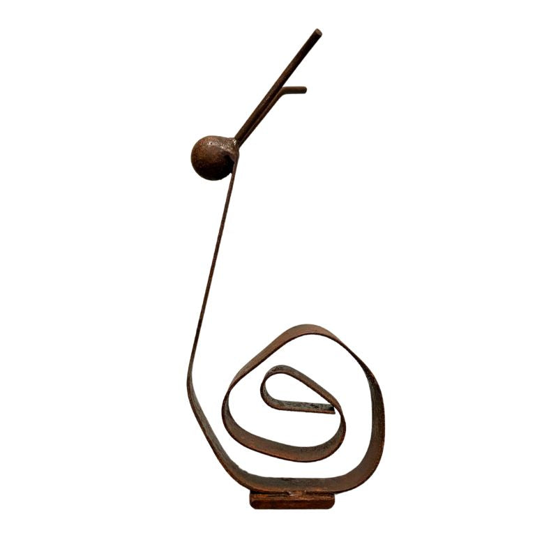 Rustic Metal Snail Sculpture – Handcrafted Tabletop Garden-Inspired Art in Weathered Rust Finish - 2
