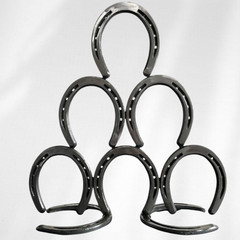 Stacked Horseshoe Christmas Tree – Handmade Metal Holiday Decor – 8 Horseshoe Tree Sculpture – Rustic Farmhouse Christmas Decoration – Glossy Clear Coat Finish